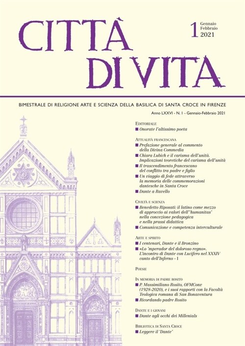 Citt?Di Vita - A. LXXVI, N. 1, Gennaio-Febbraio 2021: Bimestrale Di Religione Arte E Scienza Della Basilica Di Santa Croce in Firenze (Paperback)
