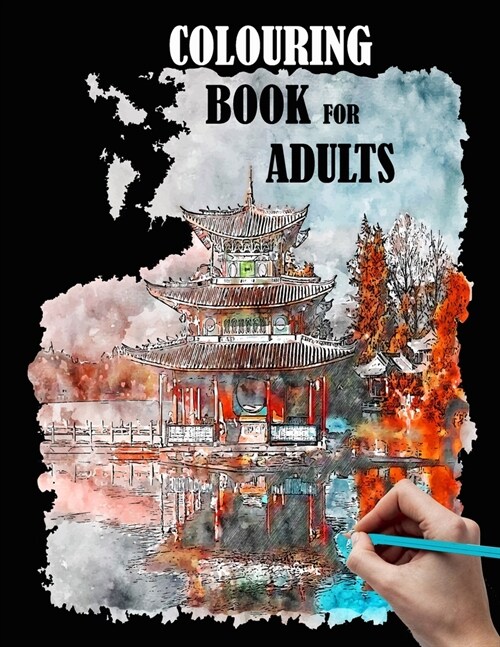 Colouring book for adults: city, houses, flowers, coloring books for adult, beautiful patterns and sketches to color (Paperback)