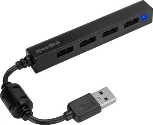 SPEEDLINK SNAPPY SLIM USB Hub, 4-Port, USB 2.0, Passive, Black (General Merchandise)