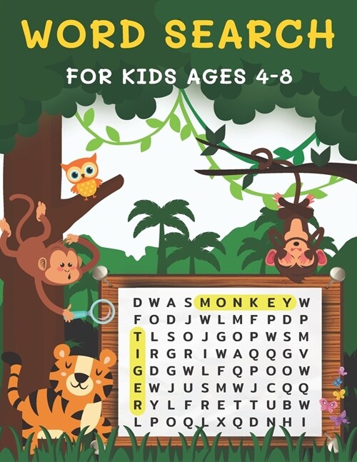 Word Search for Kids Ages 4-8: Word Search Puzzle Book for Kids Ages 4-8 - 105 Puzzles (Paperback)