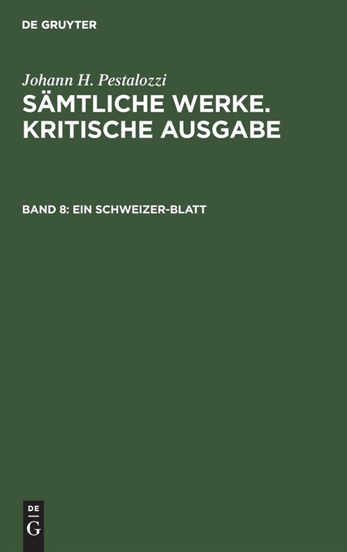 Ein Schweizer-Blatt (Hardcover, Reprint 2021)