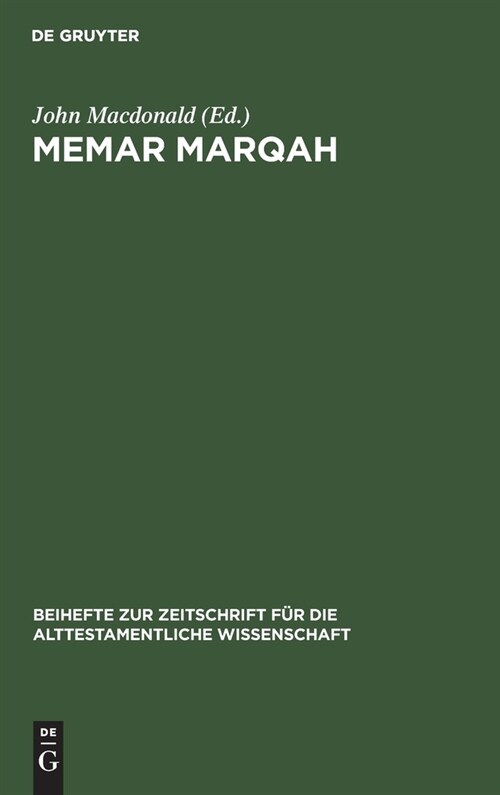 Memar Marqah: Volume 2: The Translation (Hardcover, Reprint 2021)