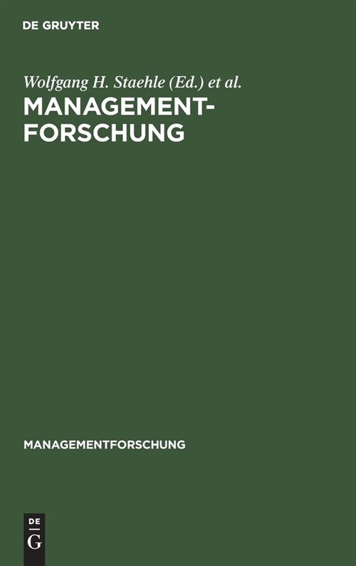 Managementforschung (Hardcover, Reprint 2021)