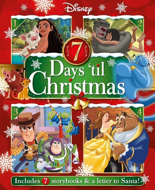 Disney 7 Days Til Christmas: With 7 Storybooks & Letter to Santa (Paperback)