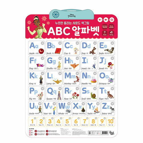 [중고] 디즈니 프린세스 누르면 들리는 사운드 벽그림 : ABC 알파벳