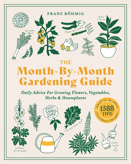 The Month-By-Month Gardening Guide: Daily Advice for Growing Flowers, Vegetables, Herbs, and Houseplants (Paperback)