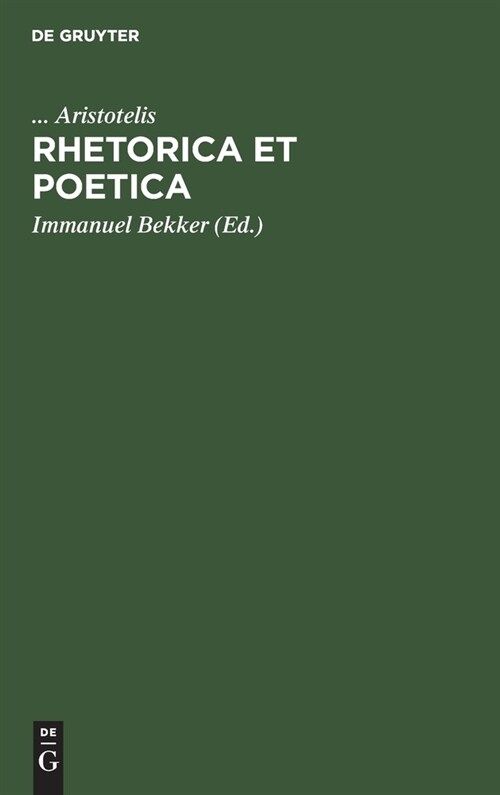 Rhetorica Et Poetica (Hardcover, Tertium Editae)