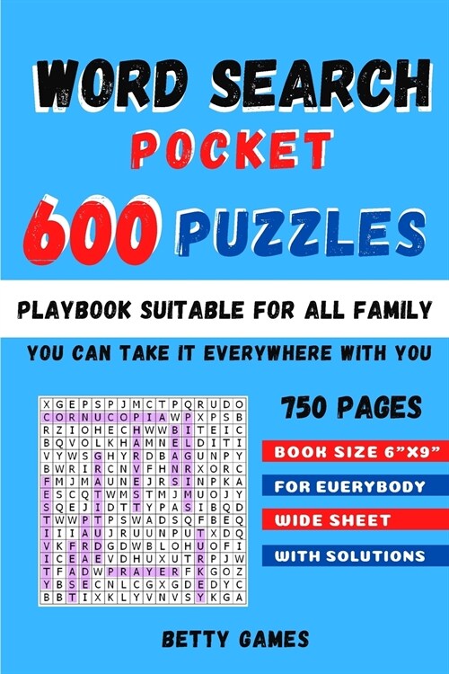 Word Search Pocket 600 Puzzles: playbook suitable for all FAMILY (Paperback)