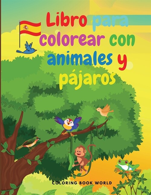 Libro para colorear con animales y p?aros (Paperback)