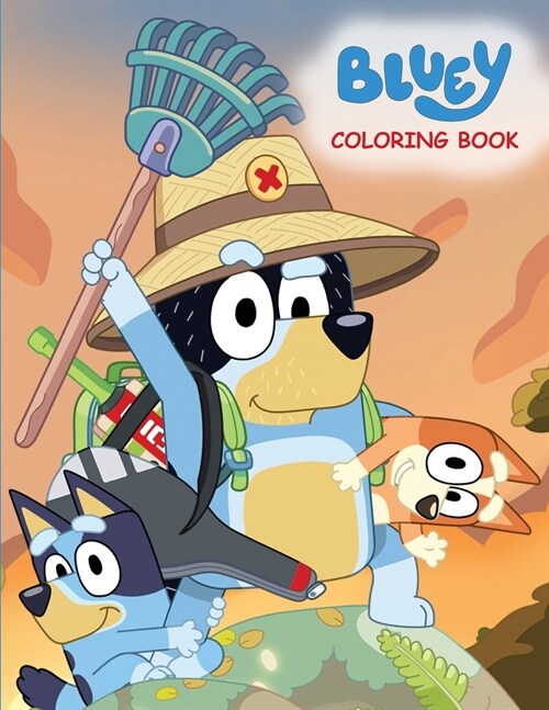 Bluey Coloring Book: Big Simple Coloring Pages For Kids (Paperback)