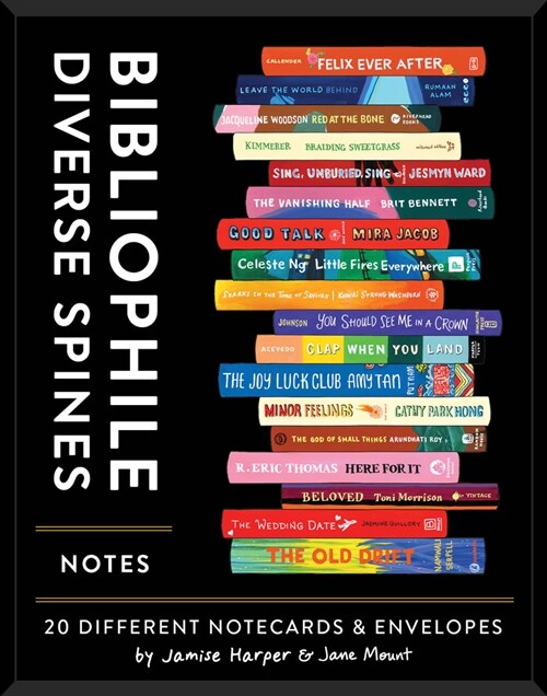 Bibliophile Diverse Spines Notes: 20 Different Notecards & Envelopes (Novelty)