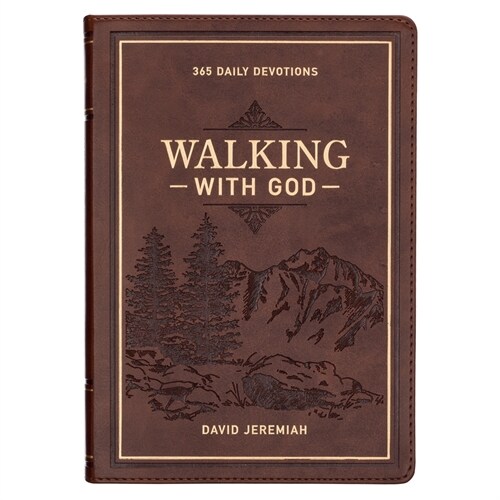 Devotional Walking with God Large Print Faux Leather (Leather)