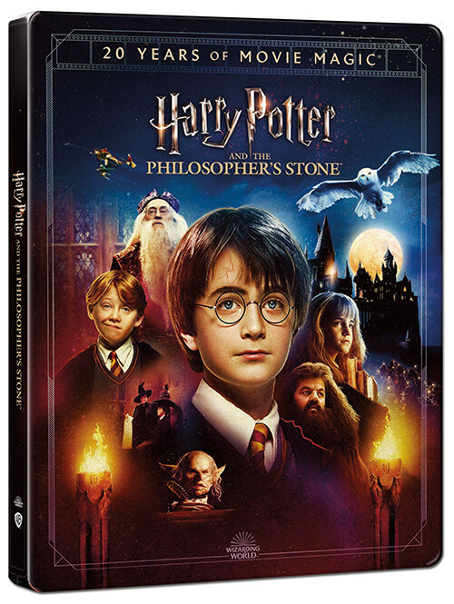 [중고] [4K 블루레이] 해리 포터와 마법사의 돌 20주년 기념 : 스틸북 한정수량 (3disc: 4K UHD + 2D + Magical Movie Mode DVD)