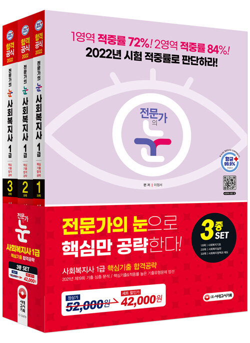 2022 전문가의 눈 사회복지사 1급 핵심기출 합격공략 3종 세트 - 전3권