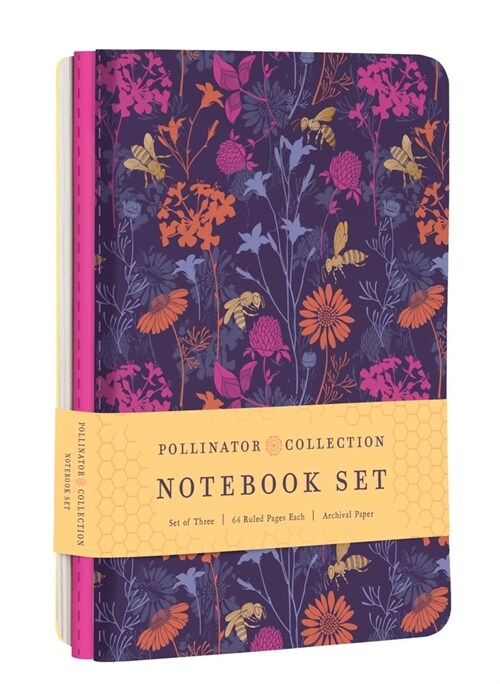 Pollinators Sewn Notebook Collection (Set of 3) (Paperback)