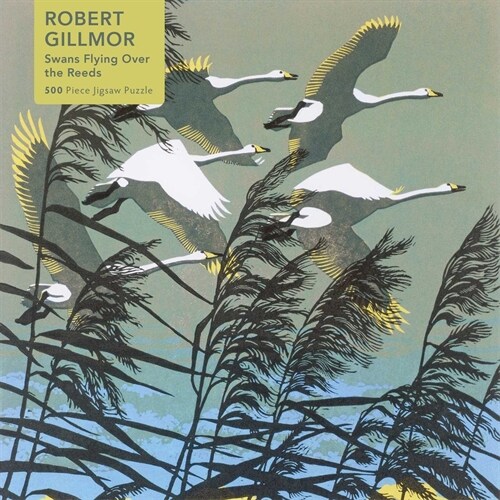 Adult Jigsaw Puzzle Robert Gillmor: Swans Flying over the Reeds (500 pieces) : 500-piece Jigsaw Puzzles (Jigsaw)
