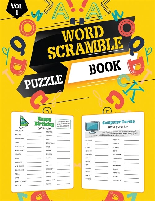 Word Scramble Puzzle Book: Scramble Word Puzzles for Adults and Kids, Word Scrambles, Large Print Word Scramble Books, Vol 1 (Paperback)