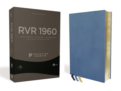 Rvr60, Santa Biblia, Colecci? Premier, Letra Gigante, Interior a DOS Colores, Piel Genuina de Cabra, Azul, Comfort Print: Edici? Limitada (Leather)