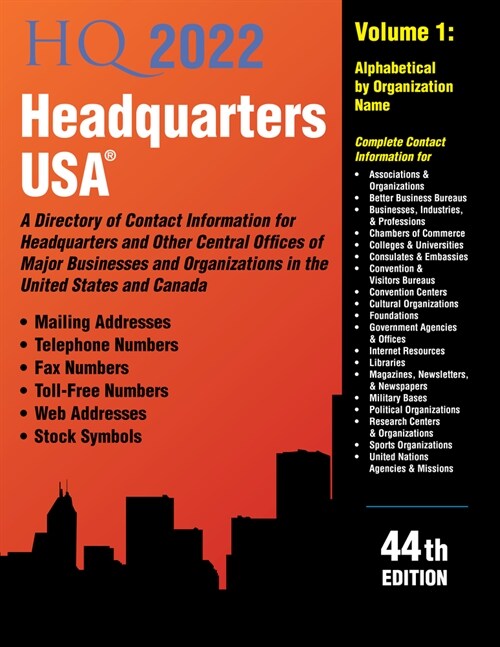 Headquarters USA 2022 44th Ed (Hardcover, 44)