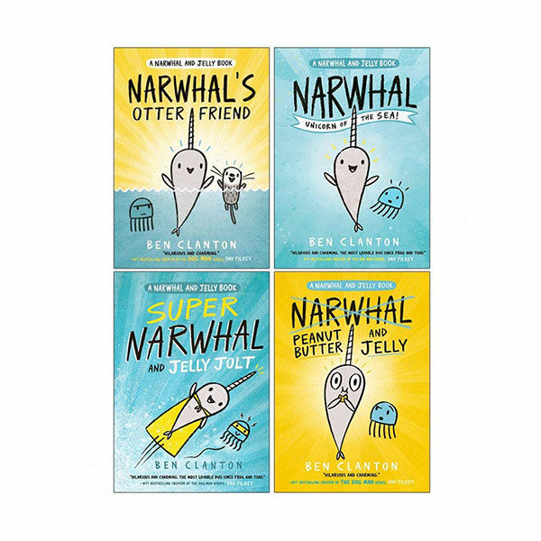외뿔고래와 해파리 원서 4종 세트 Narwhal and Jelly 4 Books Set (Paperback 4권, 영국판)