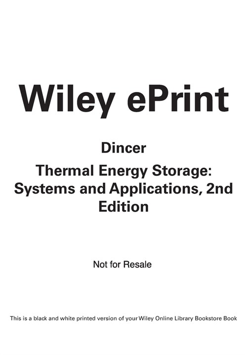 Thermal Energy Storage (Paperback, 2nd)