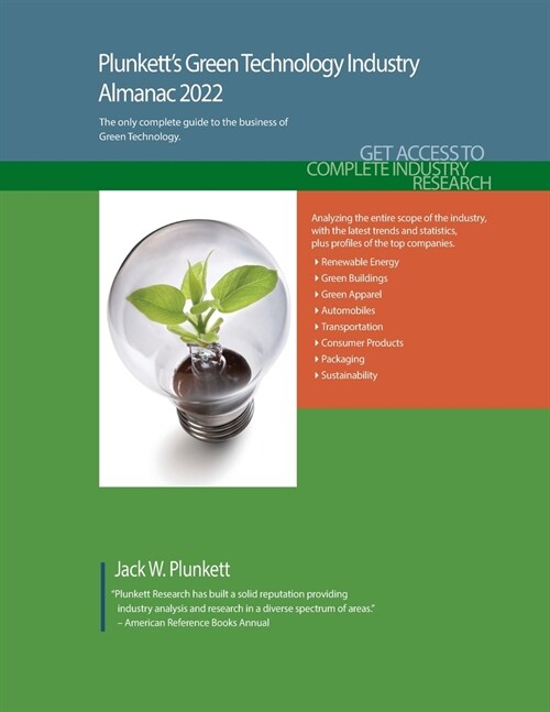 Plunketts Green Technology Industry Almanac 2022: Green Technology Industry Market Research, Statistics, Trends and Leading Companies (Paperback)