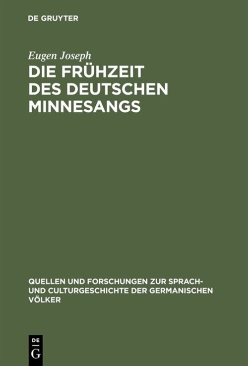 Die Fr?zeit des deutschen Minnesangs (Hardcover, Reprint 2018)