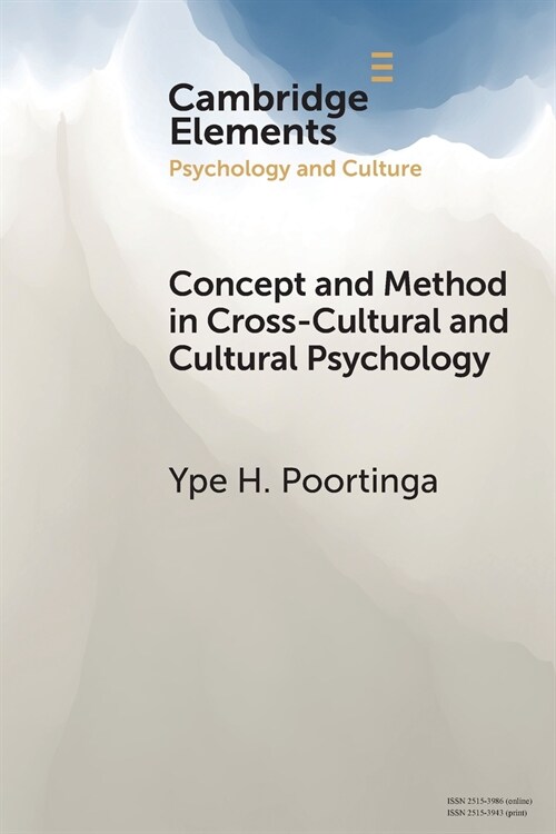 Concept and Method in Cross-Cultural and Cultural Psychology (Paperback, New ed)