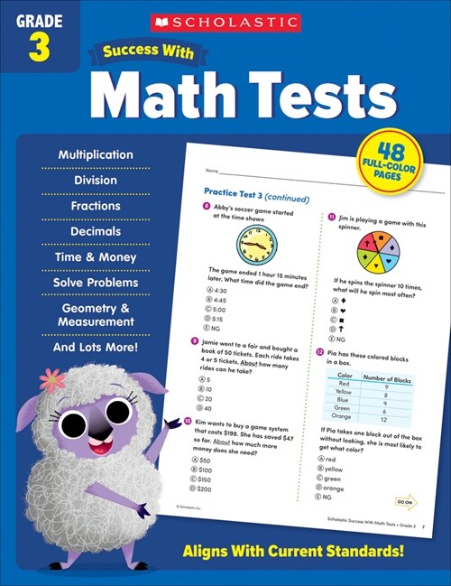Scholastic Success with Math Tests Grade 3 Workbook (Paperback)