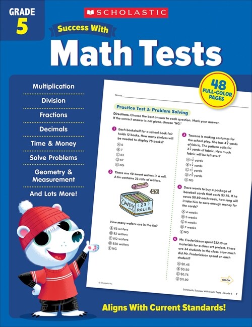 Scholastic Success with Math Tests Grade 5 Workbook (Paperback)