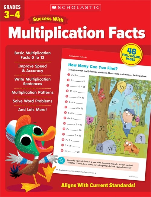 Scholastic Success with Multiplication Facts Grades 3-4 Workbook (Paperback)