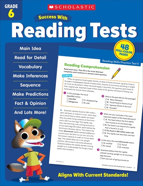 Scholastic Success with Reading Tests Grade 6 Workbook (Paperback)