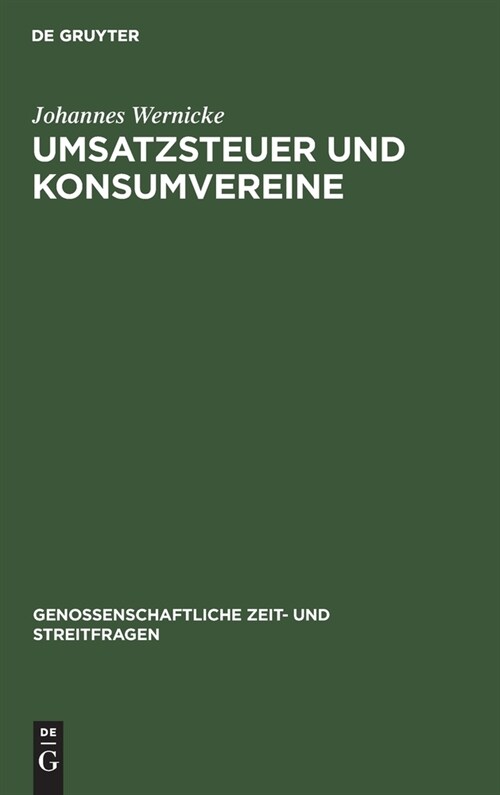 Umsatzsteuer und Konsumvereine (Hardcover, Reprint 2021)