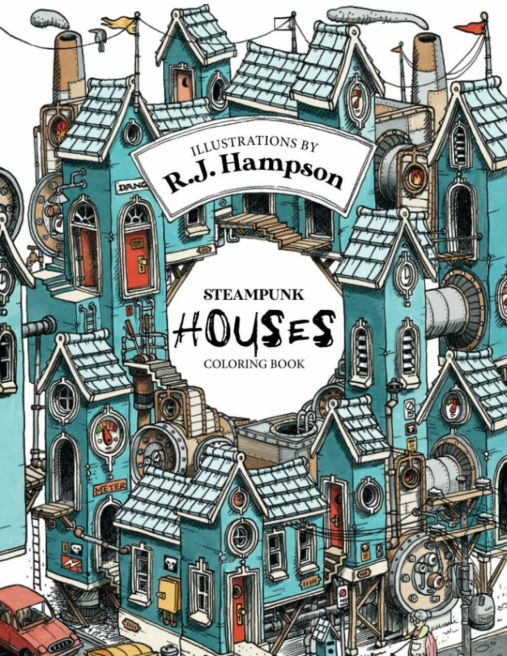 Steampunk Houses Coloring Book (R.J. Hampson Coloring Books) (Paperback)