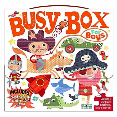 Busy Box for Boys- Book and Jigsaw Puzzle Set (Package)