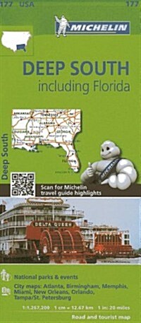 Michelin USA Deep South Including Florida Map 177 (Folded)