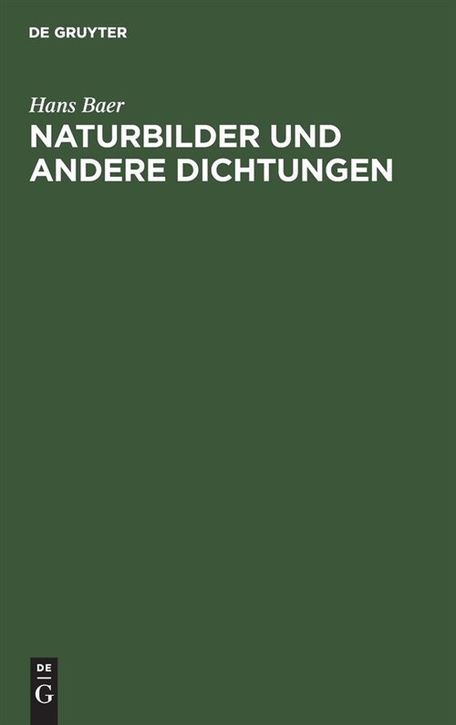Naturbilder und andere Dichtungen (Hardcover, Reprint 2021)