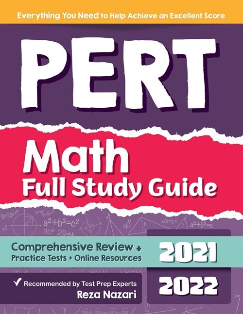 PERT Math Full Study Guide: Comprehensive Review + Practice Tests + Online Resources (Paperback)