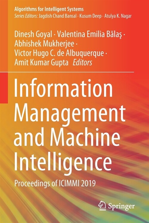 Information Management and Machine Intelligence: Proceedings of ICIMMI 2019 (Paperback)