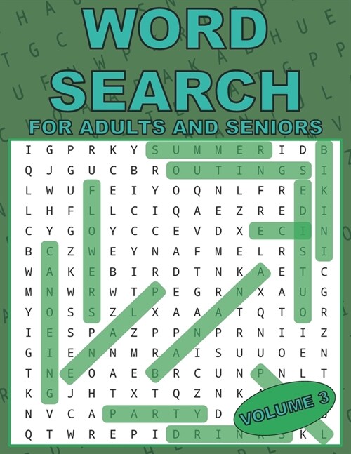 Word Search For Adults and Seniors: Large Print 26 Word Games Brain Puzzles Volume 3 (Paperback)