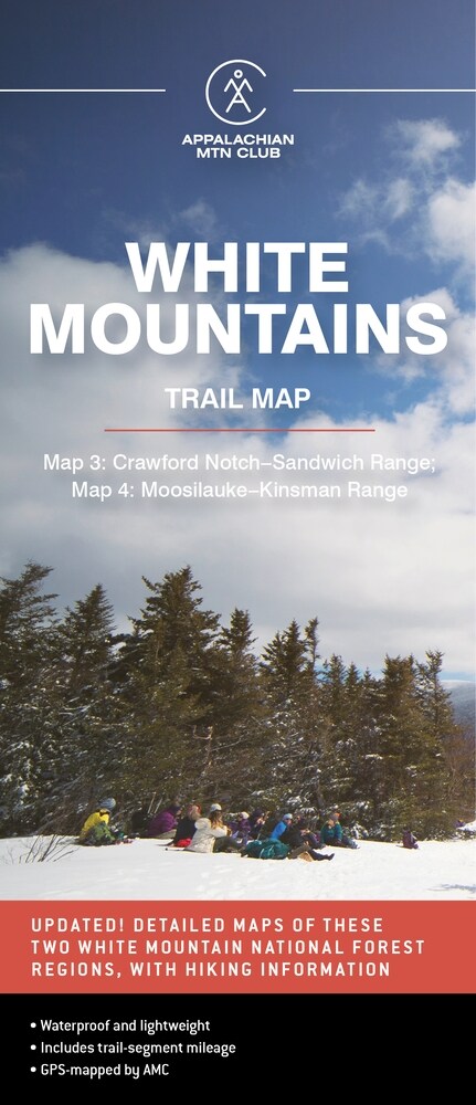 AMC White Mountains Trail Map 3-4: Crawford Notch-Sandwich Range and Moosilauke-Kinsman Ridge (Folded)