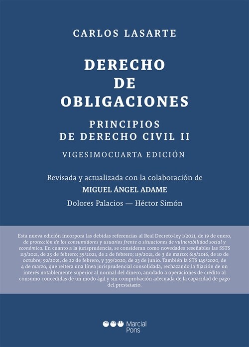 PRINCIPIOS DE DERECHO CIVIL. TOMO II (24ª ED.) DERECHO DE OBLIGACIONES (Hardcover)