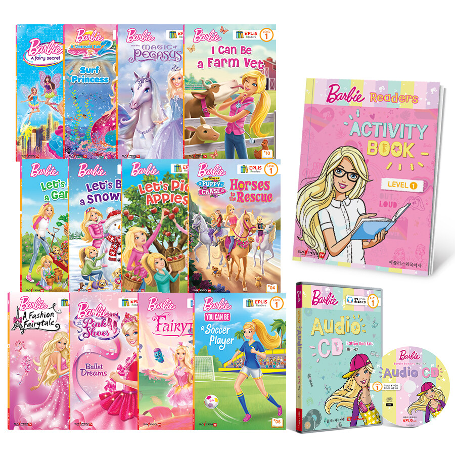 [중고] [세이펜BOOK] Barbie Readers 바비 리더스 레벨 1 (리더스북 12권 + 오디오 CD 1장 + 액티비티북 1권)