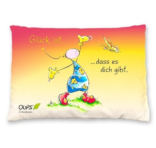 Oups Zirbenkissen ROT Gluck ist dass es dich gibt. (ZZ)