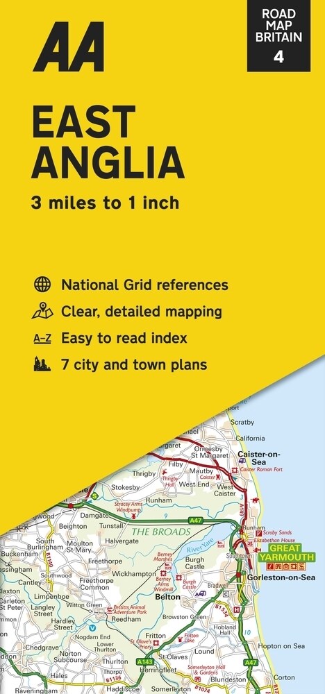 Road Map East Anglia (Sheet Map, folded, New ed)