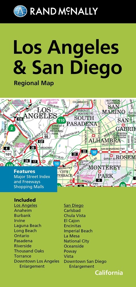 Rand McNally Folded Map: Los Angeles & San Diego Regional Map (Mass Market Paperback)