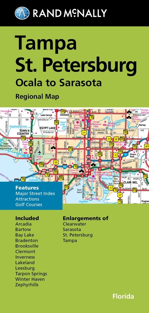 Rand McNally Folded Map: Tampa-St. Petersburg-Ocala to Sarasota Regional Map (Folded)