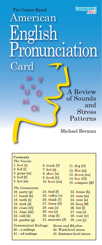 The American English Pronunciation Card: A Review of Sounds and Stress Patterns (Folded)