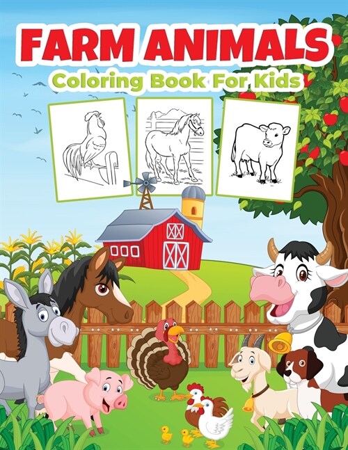 Farm Animals Coloring Book for Kids: Kids Coloring Book Filled with Animals Designs, Cute Gift for Boys and Girls Ages 4-8 (Paperback)