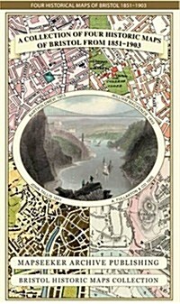 A Bristol 1851-1903 - Fold up Map that consists of Four Detailed Street Plans, Bristol 1851 by John Tallis, 1866 by A Fullarton, 1893 by William MacKe (Sheet Map, folded)